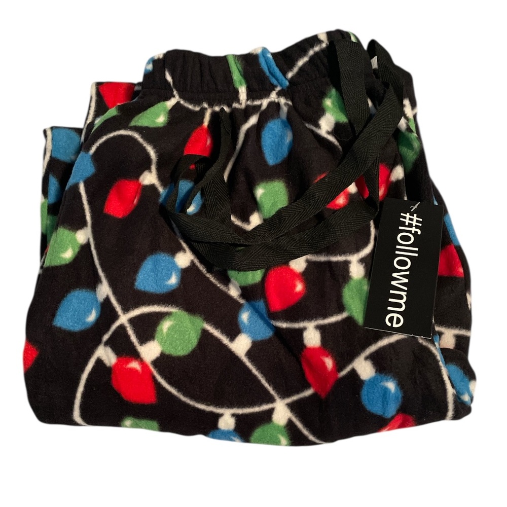 NWT Men’s Soft Christmas Light Pajama Pants with Elastic Waistband